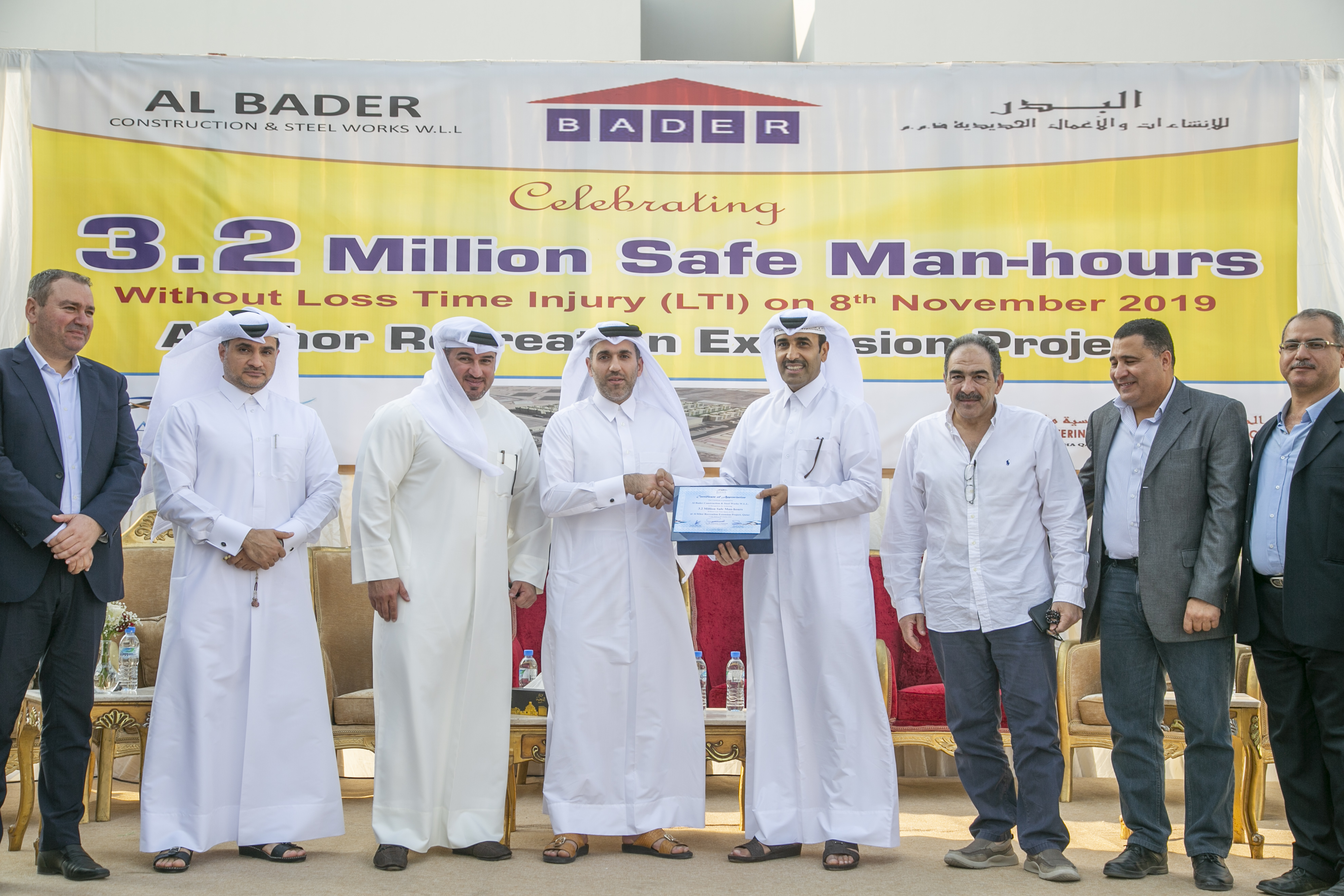 Al Khor Recreation Extension Project Achieves 3.2 Million Safe Man Hours Without Lost Time Injury